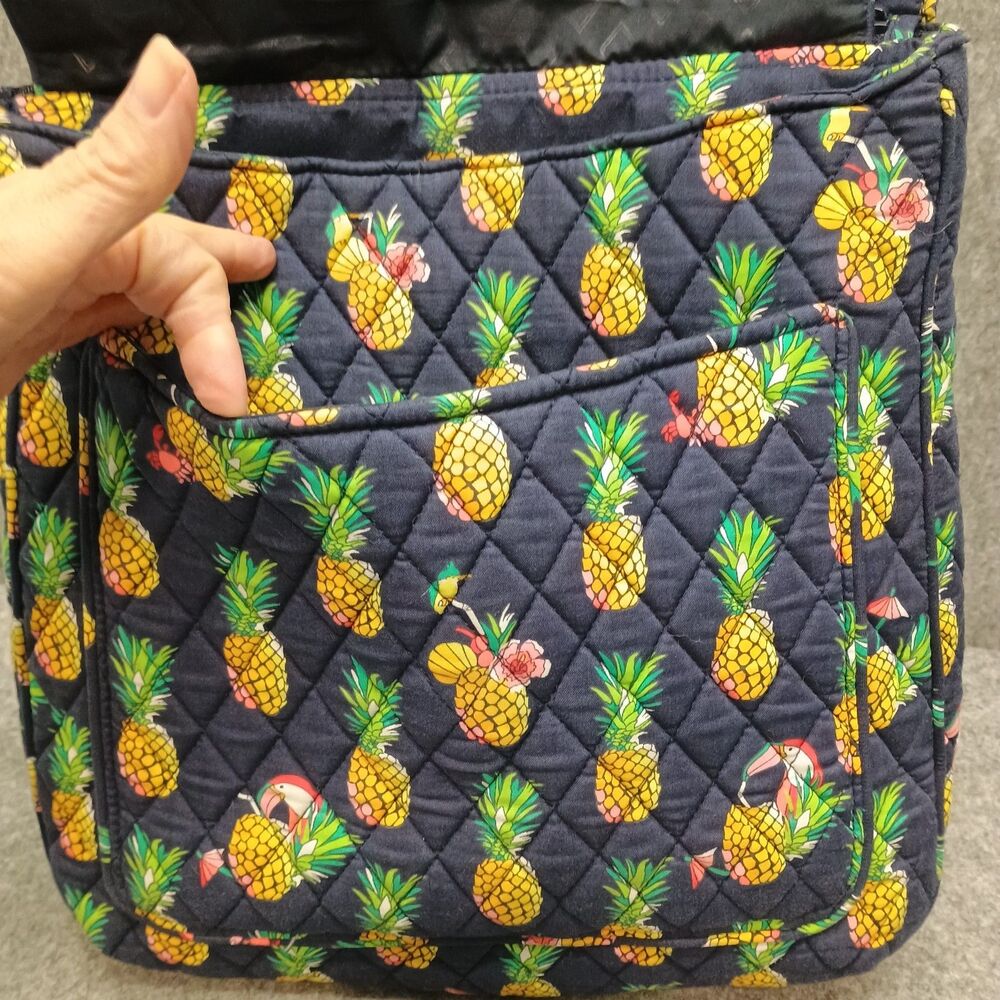 Vera Bradley Toucan Party Mailbag Purse Crossbody Messenger Bag Pineapple - Picture 8 of 16